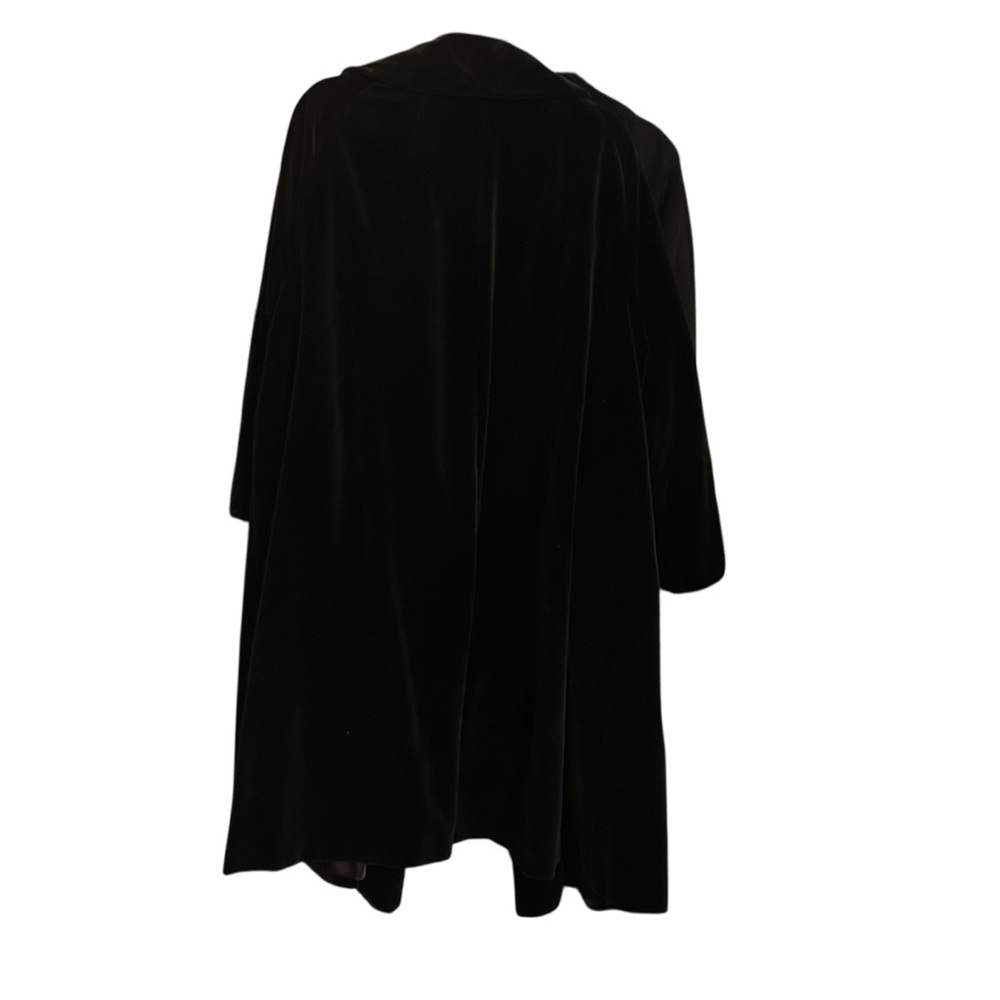 Vintage Elegant Black Women's Surrey Classics Velvet Long 50’s Coat - Picture 3 of 7